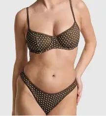 NWT Frankie’s Bikinis Polka Dot Golden Hour Bottoms Brown- Size Large