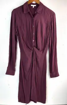 Maurices XS Smart Workwear Purple Mini Twisted Front Shirt Dress