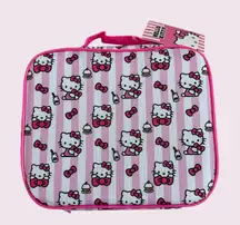 Hello Kitty Sanrio  Lunch BOX  Lunch Bag Snack Tote Girls Insulated Pink Stripes