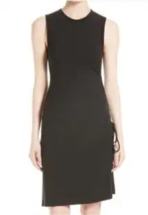 Theory rimaeye Dr rubic ruched side tie dress sz S black