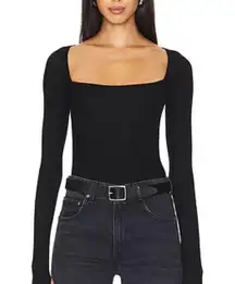 Agolde black square neck bodysuit NWOT