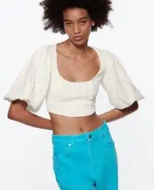 ZARA Crop Top Puff Sleeves