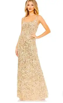 Mac Duggal  sz 4 NWT gold sequin gown