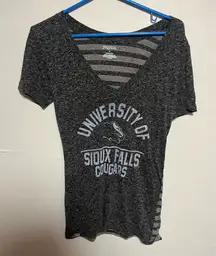 University of Sioux Falls JanSport Black and Gray Striped Top