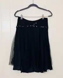 Free People Women's Black Sequined Midi Skirt Size 4
