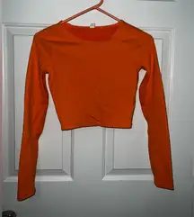 Lululemon Orange Long Sleeve Crop Top Sz 2