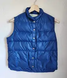 L.L. Bean Women's Vintage Blue Goose Down Puffer Vest Size Med