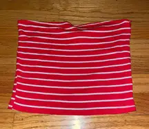 size S tube top red and white