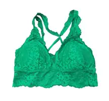 aerie Fa La Lace Padded Longline Bralette - Green Alpine