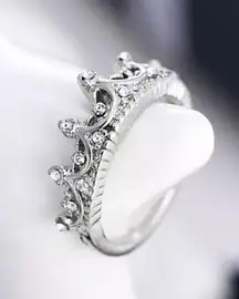 Silver Princess Crown Ring