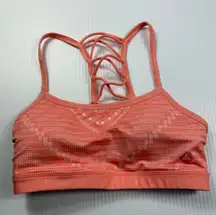 Prana Sports Bra Criss Cross‎ Back Activewear Peach Geometric Print Size XS