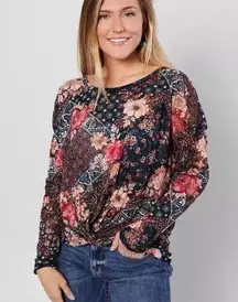 Daytrip Floral Medallion Semi Sheer Top from Buckle