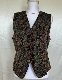 Talbot’s Paisley Vest Vintage Trendy Women’s Size 10 Medium