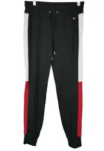 Tommy Hilfiger Women's Sport Side-Striped Jogger Sweat pants Black Size XS