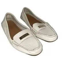 Calvin Klein  Womens Loafer Flat Shoes Leather LETA 34E9679 White Size 37 US 7