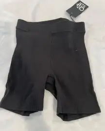 Black Ribbed Women's Shorts