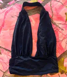 princess polly black halter push up tank crop top v neck 