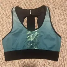 Ultracor Luna Bra Top Ombré Teal Honeycomb- Size Small