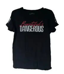 Beautiful & Dangerous Black Short Sleeve Graphic Tee  size XL