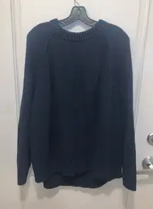 Jenni Kayne Women’s Navy Blue Oversized Fisherman Knit Sweater