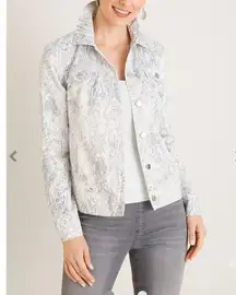 Chico’s Satin Jean Jacket Python Print