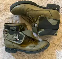 Army green booties 
