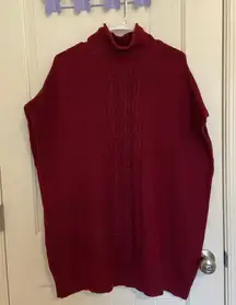 EUC Rachel Roy women’s‎ maroon buttery soft thick knit poncho sweater large