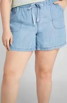 Lane Bryant High-Rise Chambray Pull-On Shorts 18/20