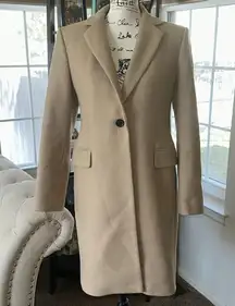 Zara Menswear Style Long Wool Coat Camel