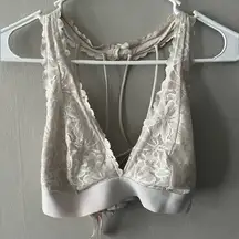 Victoria’s Secret PINK Cream Lace Strappy Back Bra Size Large
