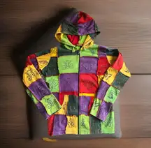 Rising International Sweater Womens Large Full Zip Patchwork Hoodie Nepal Boho