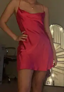 Thread Up  Pink Mini Satin Dress