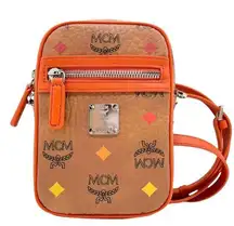 New MCM Mini Messenger Logo Monogram Skyoptic Crossbody Bag