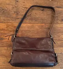 Rolfs Brown Leather w/Contrast Stitching Single Strap Shoulder Bag 11x7x3