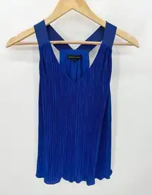 Banana Republic  Tank Top Women XS Royal Blue V-Neck Pleated Racerback Blouse