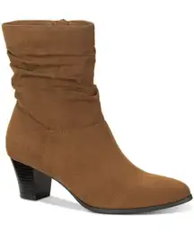 Style & Co. Brown Heeled Boots‎ with Ruched Design and Medium Height​
