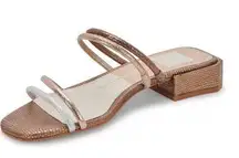 DV by Dolce Vit Dolce Vita Bronze Haize Leather Strappy Slides Heel Sandals  Shoes Sz 6.5