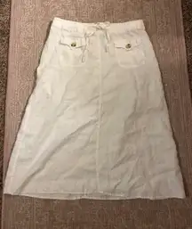 vintage  white linen skirt