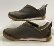 Teva Haley Leather Slip On Shoes Brown Size 8 Comfort Casual Flats Loafer Wool