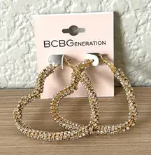 BCBGeneration Sparkling Gold Heart Earrings