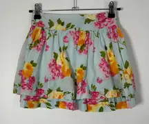 Abercrombie & Fitch Women’s Floral Y2K Mini Tiered Skirt Logo Size XS