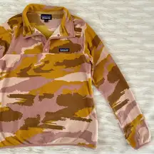 Pink Tan Camo Micro D Snap-T Fleece Pullover in Kansas Sky Buckwheat