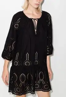 Melissa Odabash Ashley black Coverup Eyelet Kaftan, Size L