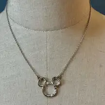 Disney silver tone Mickey rhinestone pendant necklace