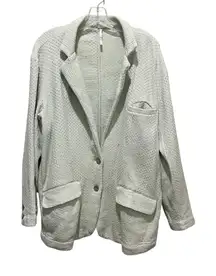 Free People Woven Textured Button Front Jacket Light 
 Green Womens Size Medium