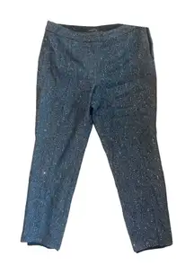 Talbots Sequin‎ Dress Pants  Black Marled Wool Blend Lined Trousers SIZE 8