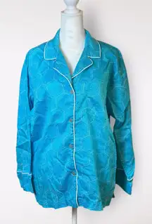 Natori Buy Fleur Blue Shell print PJ‎ pajama top size M