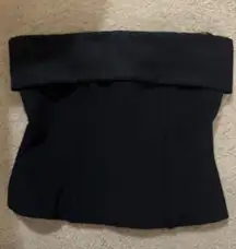 White fox strapless top