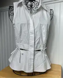 Alexander Wang White Sleeveless Button Down  cut out Shirt size 4