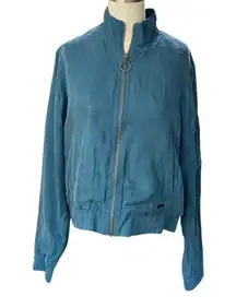 Sweaty Betty Teal EXPLORER BOMBER J.Crew full front Zip-Up Jacket Size SMALL
